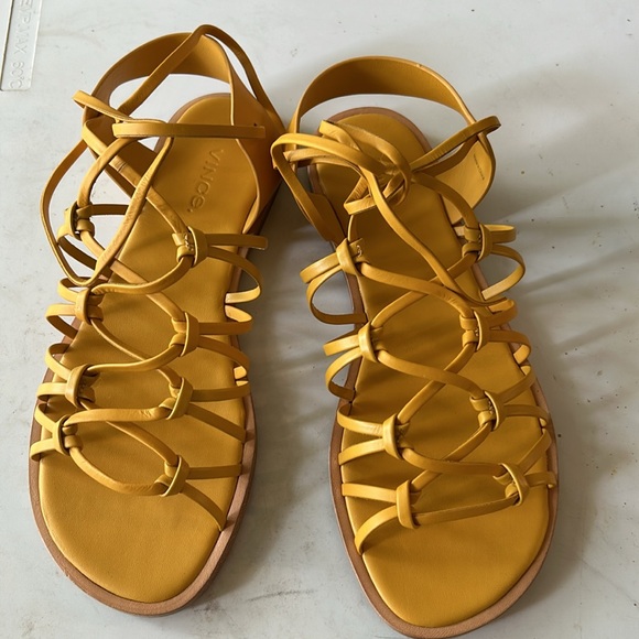 New Vince Mustard Yellow Sandals size 37 - Picture 1 of 3